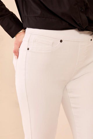 Audrey Year Round Basics Pull-On Ankle Jeggings-White