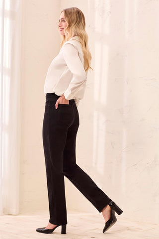 Sophia Curvy Year Round Basics Straight Leg Denim Jeans-Black