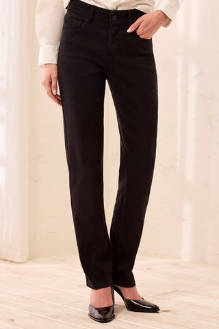 Sophia Curvy Year Round Basics Straight Leg Denim Jeans-Black