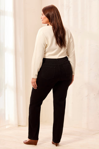 Size Inclusive Year Round Basics Sophia Curvy Straight Leg Jeans-Black