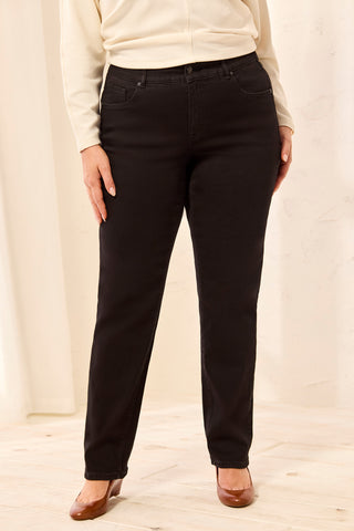 Size Inclusive Year Round Basics Sophia Curvy Straight Leg Jeans-Black