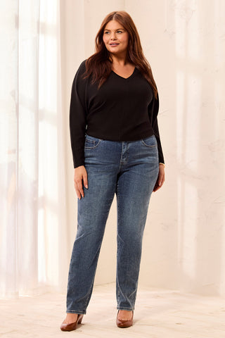 Size Inclusive Year Round Basics Sophia Curvy Straight Leg Jeans-Dk.Vintage