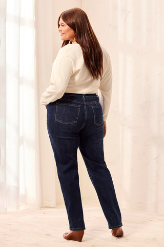 Size Inclusive Sophia Curvy Year Round Basics Straight Leg Jeans-Deepocean