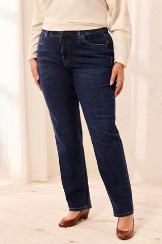Size Inclusive Sophia Curvy Year Round Basics Straight Leg Jeans-Deepocean