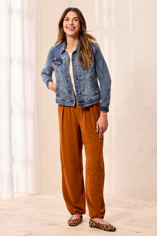 Classic Fit Year Round Basic Stretch Denim Jacket-Dk.Vintage