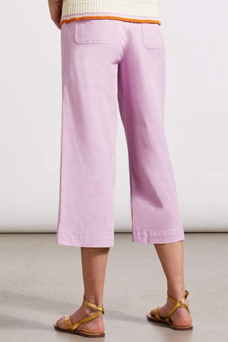 BROOKE HIGH RISE WIDE LEG CAPRI WITH PATCH POCKETS-Orchid rose