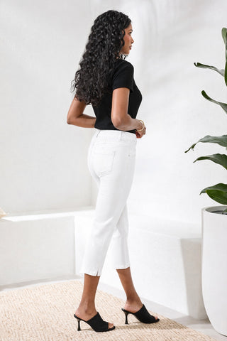 Comfort Stretch Pull-On Slim Leg Capris-White