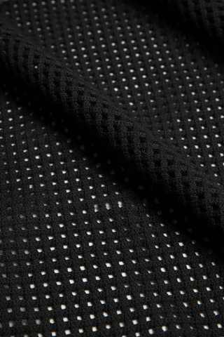 Black Open-Weave Mesh Knit Swatch