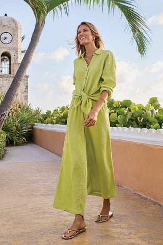 Raglan Sleeve Shirt In Crinkled Gauze-Greenbanana