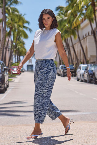 Audrey Girlfriend Barrel Leopard Denim Jeans-Partyanimal