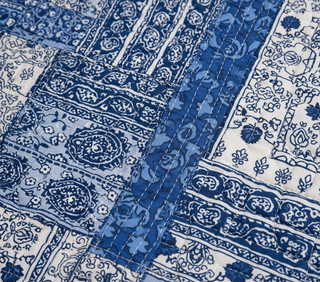 Quilted Cotton Patchwork Fabric Detail - Ultrablue Pattern