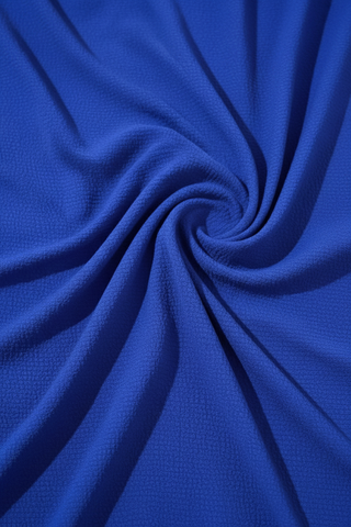 Royal Azure Blue Stretch Textured Fabric - Wavy Drape