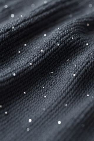 Shimmer Knit Drop Shoulder Turtleneck Sweater-Cream-Black