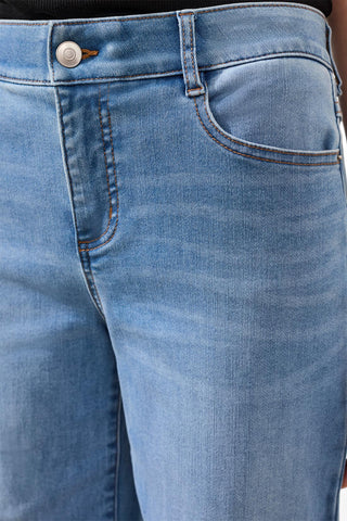 Audrey Hugging Crod Wide Leg Boundless Stretch Denim-Coastalblue