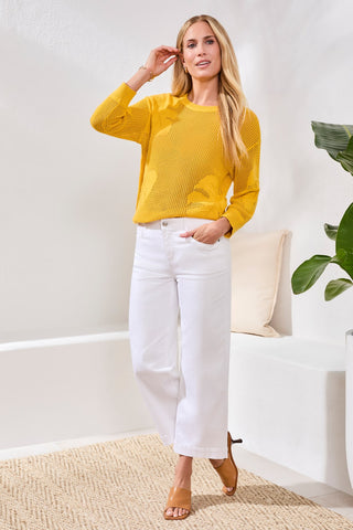 Audrey Hugging Crod Wide Leg Boundless Stretch Denim-White