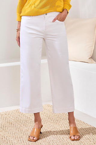 Audrey Hugging Crod Wide Leg Boundless Stretch Denim-White