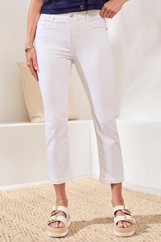 Audrey Hugging Straight Leg Boundless Stretch Denim-White