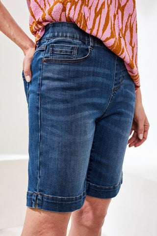 Audrey Pull-On Bermudas Boundless Stretch Denim-Fadedblue