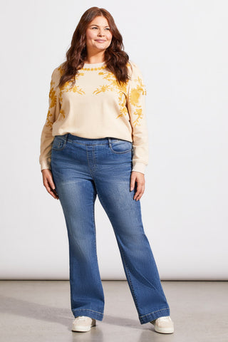 alt view 1 - AUDREY PULL-ON FLARE JEANS-River blue