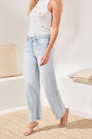 Audrey Wide Leg Hugging Denim Jeans-Bondibeach