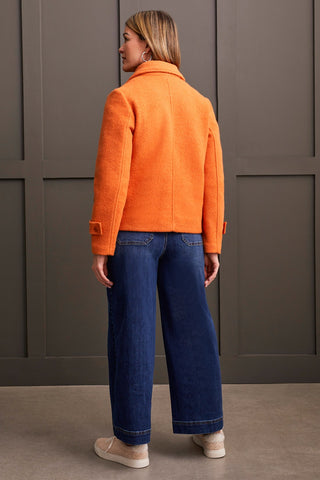 alt view 4 - BOILED WOOL PEACOAT-Burntorange