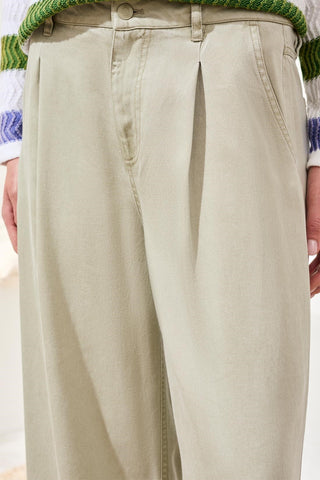 Flowy Brooke Pleated Wide-Leg Tencel Trousers-Cactusclay