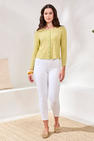 Button-Front Ribbed Knit Cardigan-Kiwizest