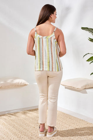 Button-Front Woven Relaxed Cami-Kiwizest