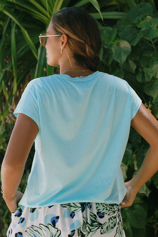 BLUE ELIXIR CAP-SLEEVE CREWNECK TOP-Blueelixir