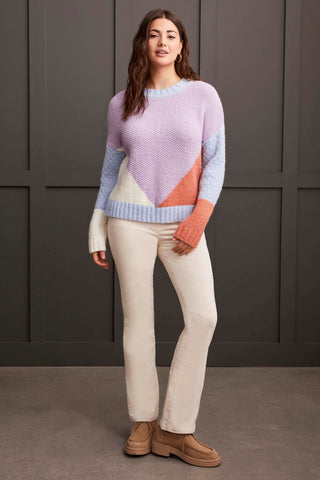 alt view 1 - CHENILLE COLORBLOCK SWEATER-Orchid