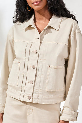 Comfort Stretch Denim Button-Front Jacket-Canvas