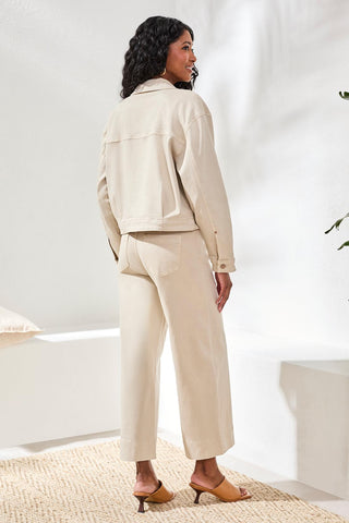 Comfort Stretch Denim Button-Front Jacket-Canvas