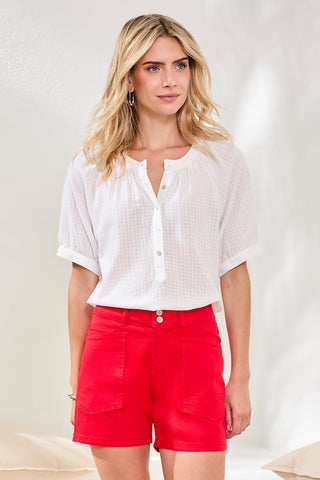 Comfort Stretch Fly Front Shorts-Sangria