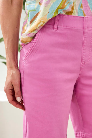 Bermuda En Jean À Enfiler-Orchidée