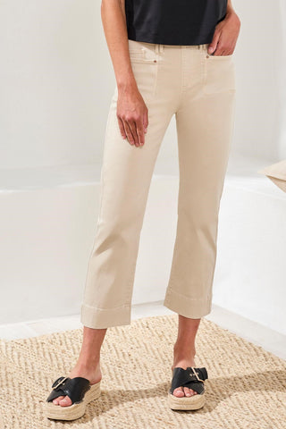 Comfort Stretch Pull-On Kick Flare Capris-Canvas