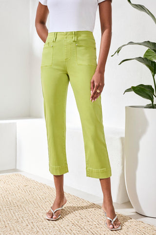 Comfort Stretch Pull-On Kick Flare Capris-Mintleaf