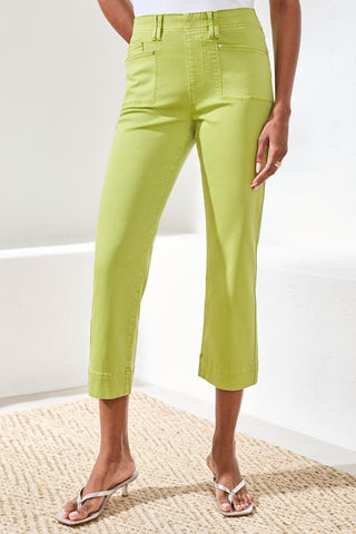 Comfort Stretch Pull-On Kick Flare Capris-Mintleaf