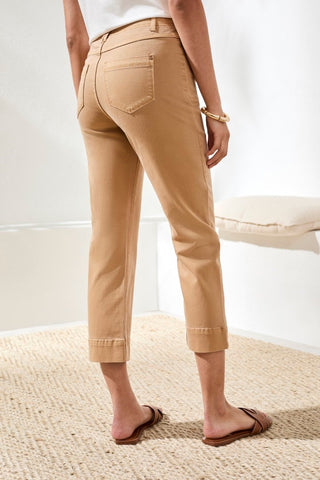 Comfort Stretch Pull-On Kick Flare Capris-Sesame