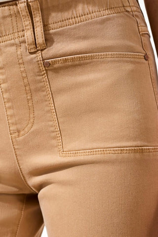 Comfort Stretch Pull-On Kick Flare Capris-Sesame