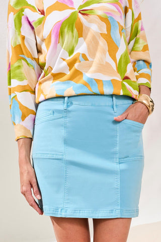 Comfort Stretch Pull-On Skort-Aqua sky