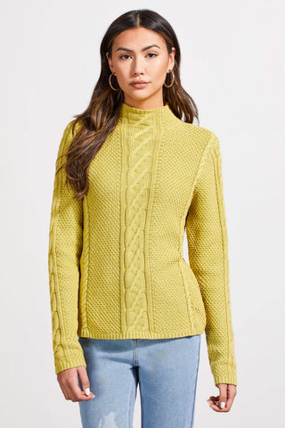 alt view 1 - COTTON FUNNEL NECK SWEATER WITH SPECIAL WASH-Pistachio