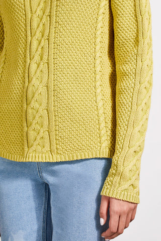 alt view 4 - COTTON FUNNEL NECK SWEATER WITH SPECIAL WASH-Pistachio