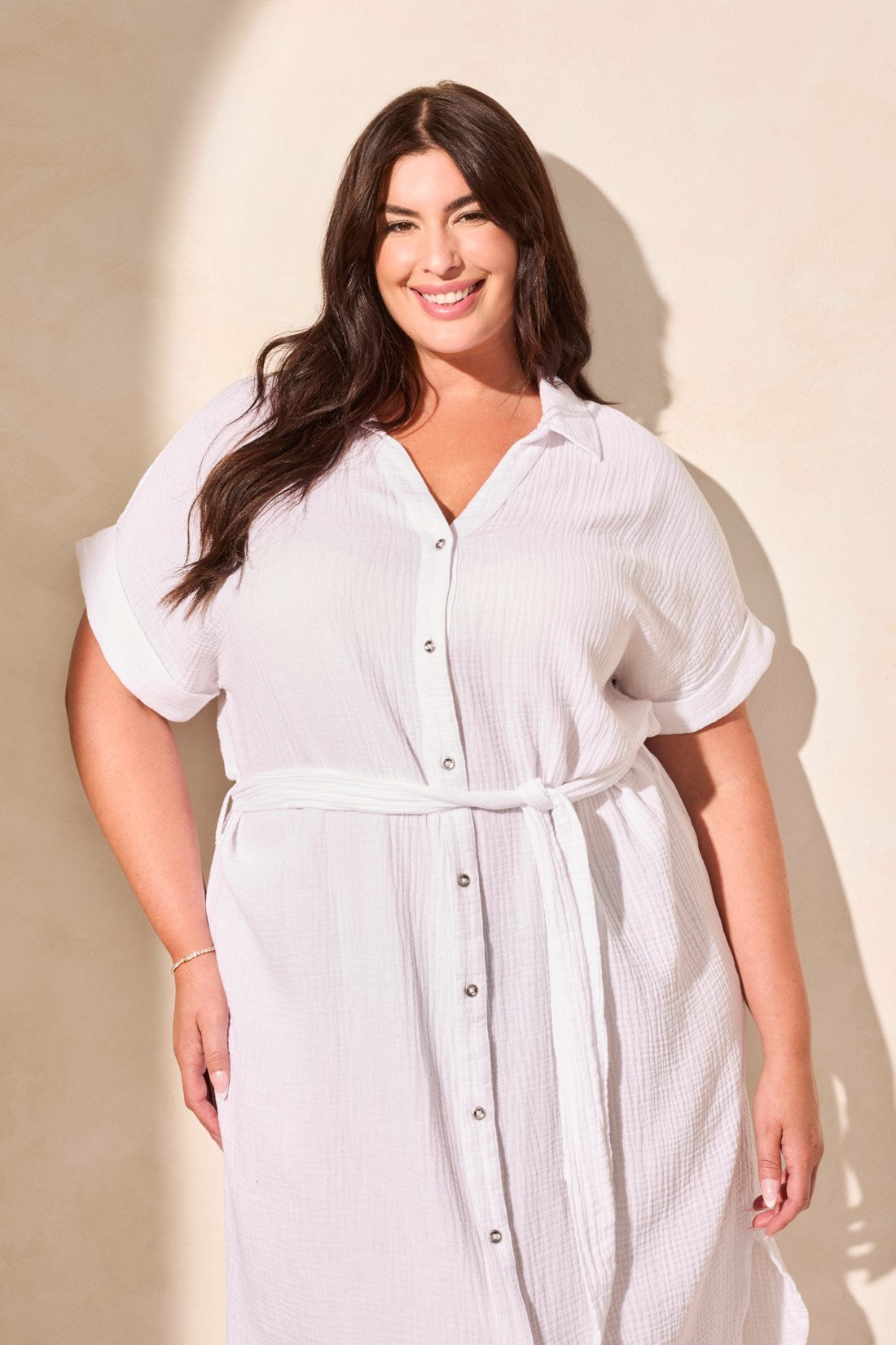 Sleeve Gauze Tunic Dress Women's Gauze Cover Up Tunic Dress Shade