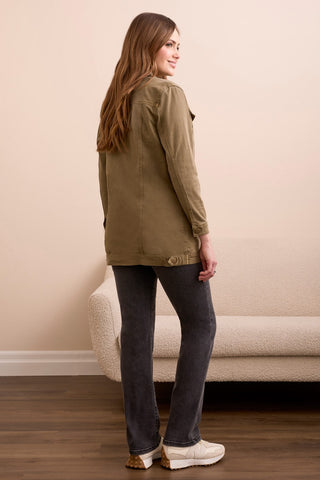 Denim Maxi Jacket-Oliveleaf