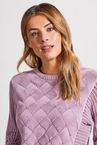 alt view 2 - DOLMAN CREW NECK SWEATER WITH SPECIAL WASH-Lavender blush