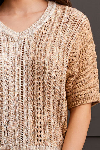 alt view 4 - DOLMAN LOOSE FIT SWEATER-H tan