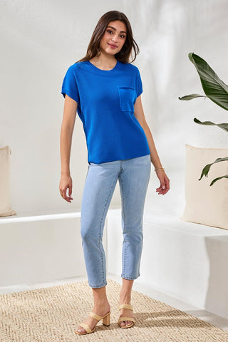 Pull Dolman À Manches Courtes Avec Poche-Mer Turque