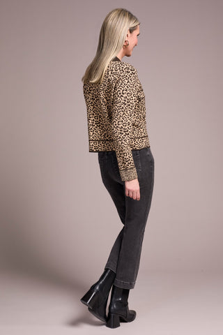 Double Knit Button-Front Stripe Cardigan-Ice latte