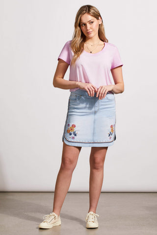 alt view 2 - EMBROIDERED PULL-ON SKORT WITH POCKETS-Frozenberry