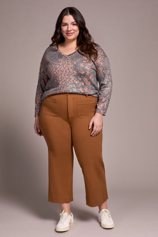 Signature Every Body Ponte High Rise Capri Pants-Walnut